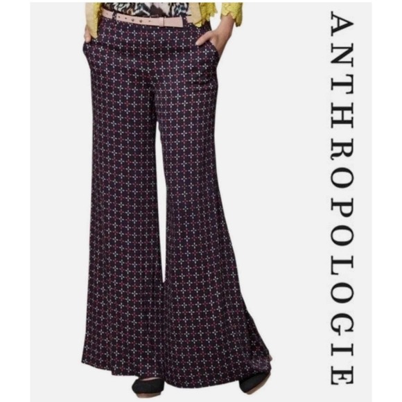 Anthropologie Cartonnier Wide Leg Palazzo Pants - Size 10 - Picture 12 of 12